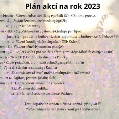 Plán akcí na rok 2023